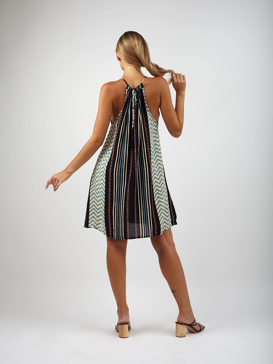 Vestito rayon corto Mariana - nero - Bijondo