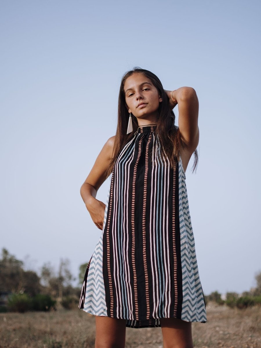 Vestito rayon corto Mariana - nero - Bijondo