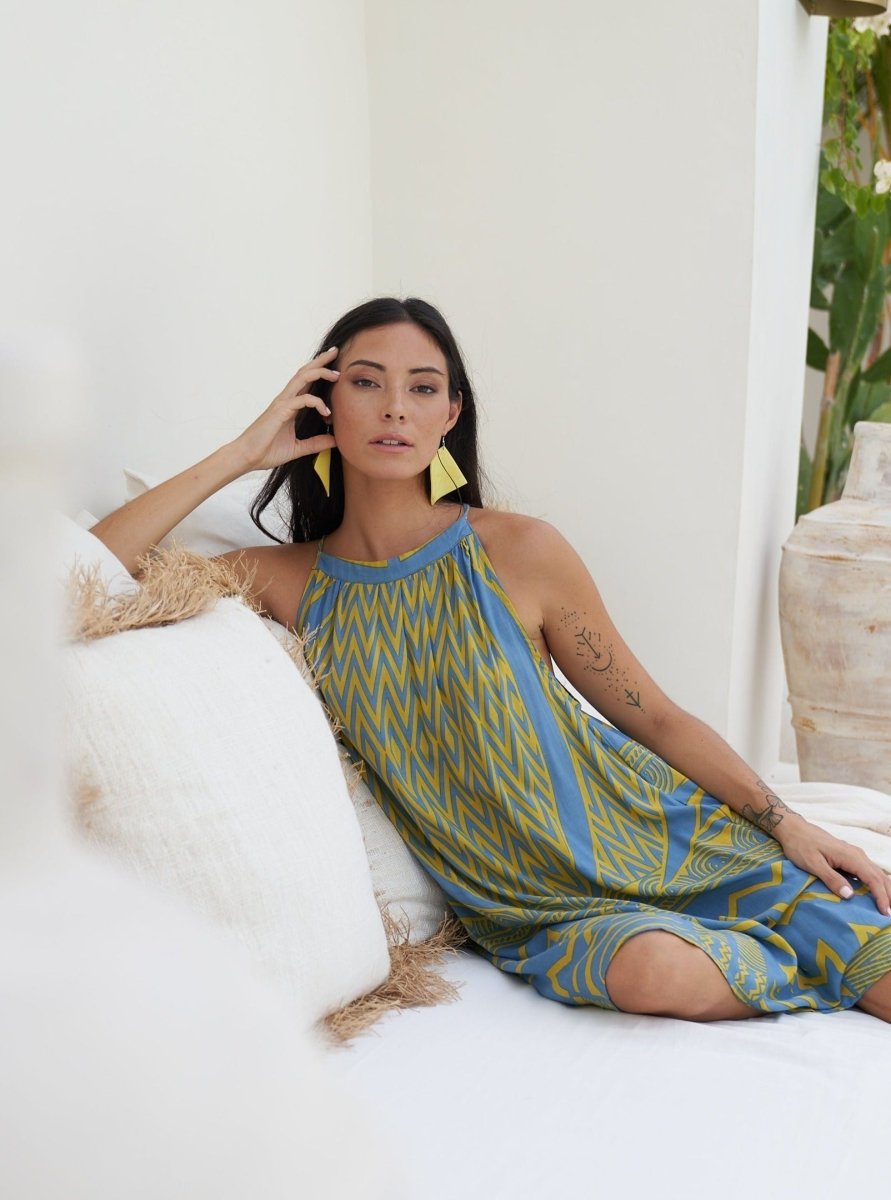 Vestito rayon corto Mariana - giallo - Bijondo