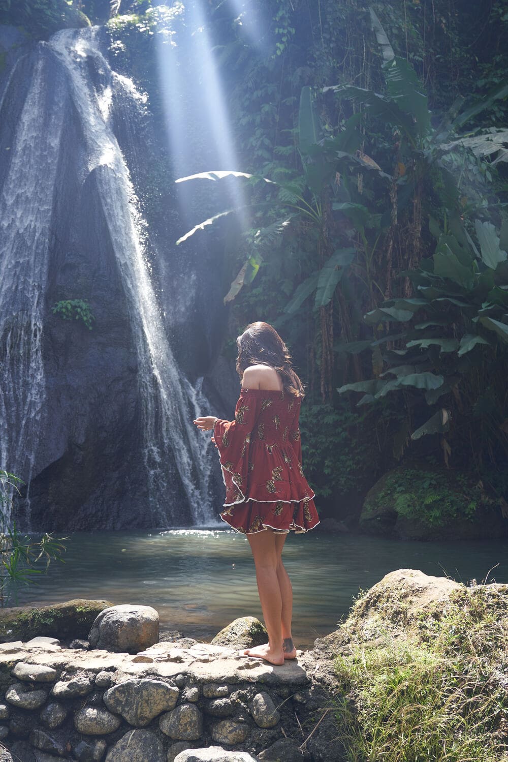 Vestito rayon corto con balze Monique - ruggine - Bijondo