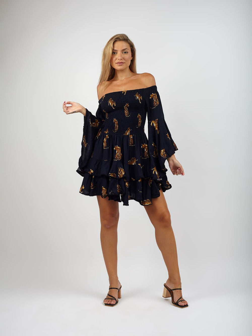 Vestito rayon corto con balze Monique – Bijondo