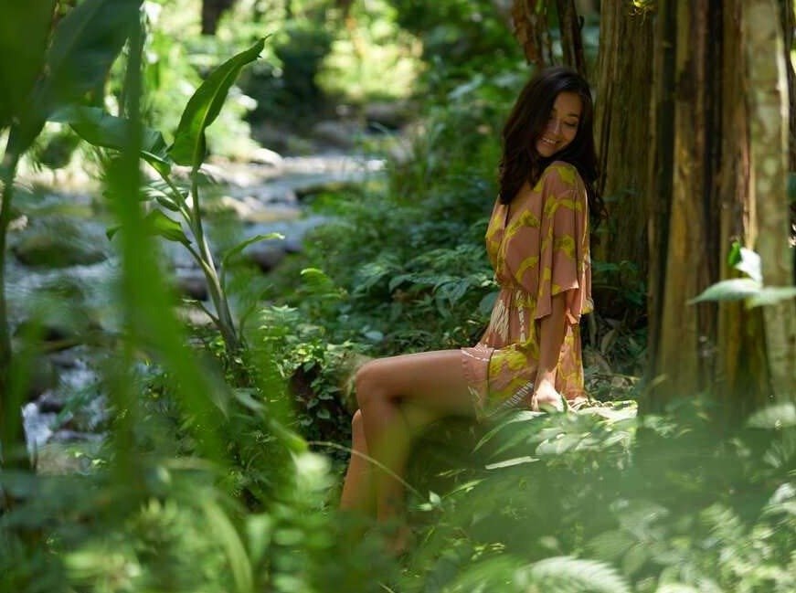 Vestito rayon corto leggero Mirka - rosa - Bijondo