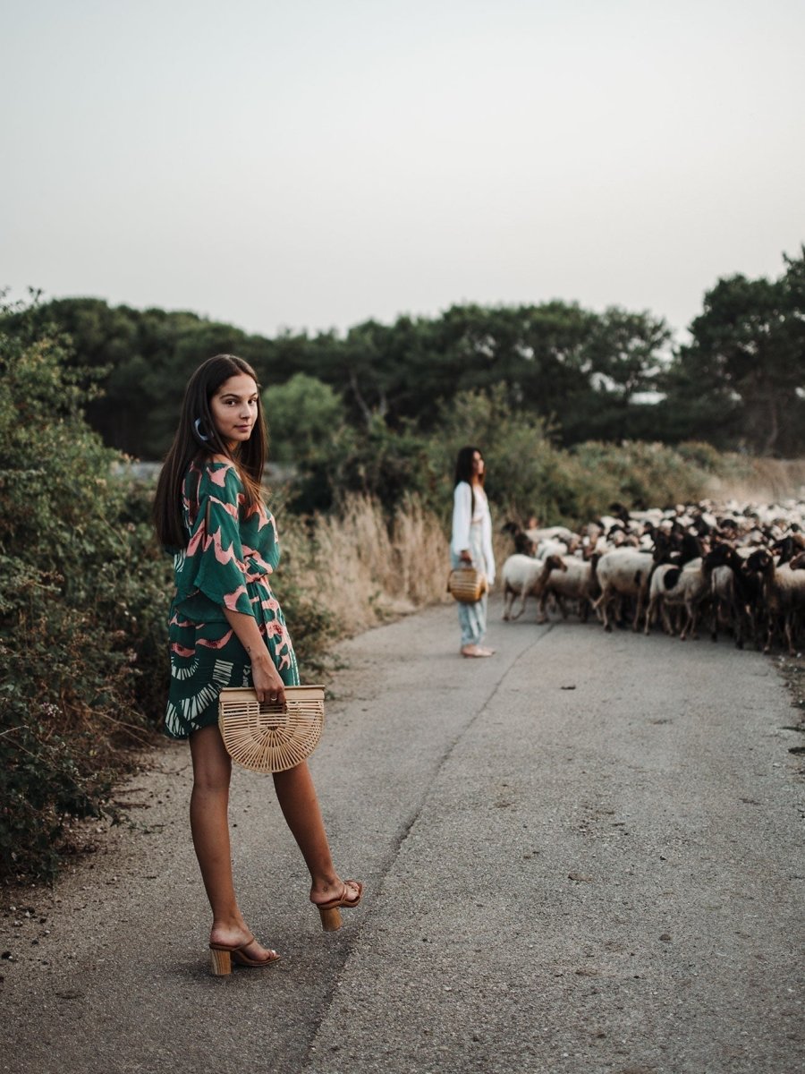 Vestito rayon corto leggero Mirka - rosa - Bijondo