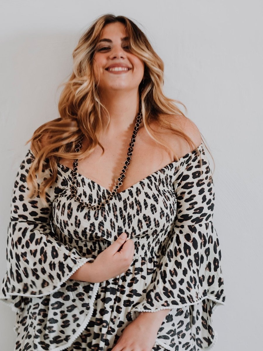 Vestito rayon lungo con balze Monique - nero - Bijondo