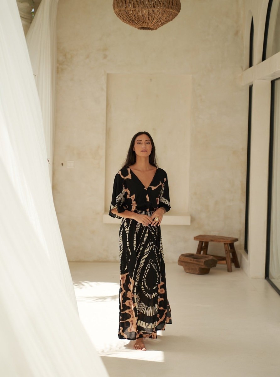 Vestito rayon lungo leggero Mirka - giallo - Bijondo