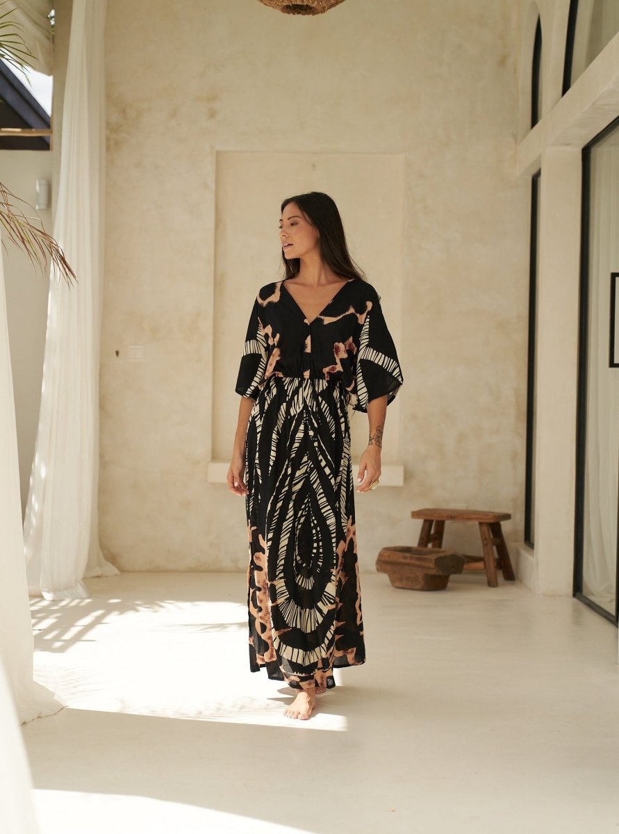 Vestito rayon lungo leggero Mirka - giallo - Bijondo