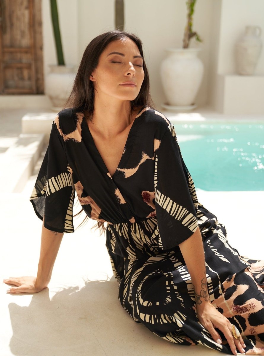 Vestito rayon lungo leggero Mirka - giallo - Bijondo