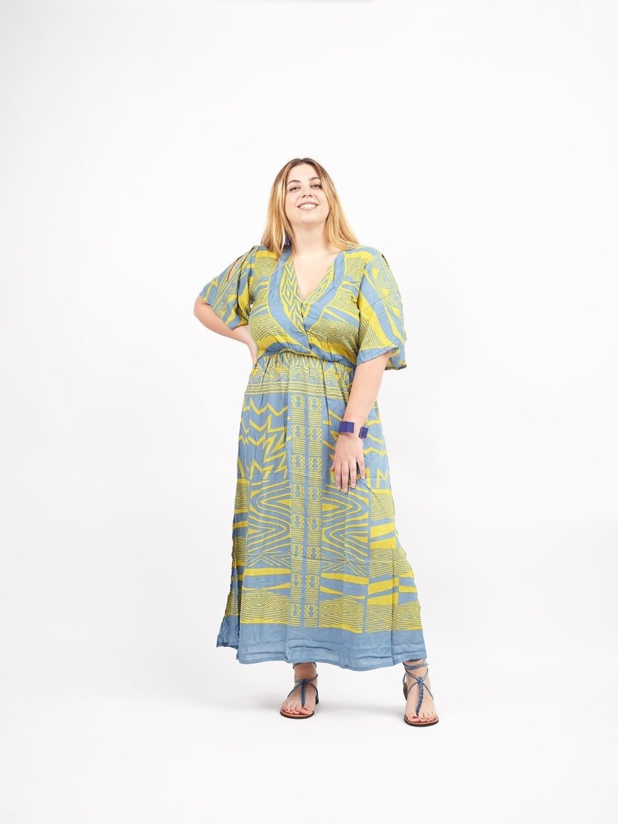 Vestito rayon lungo leggero Mirka - giallo - Bijondo