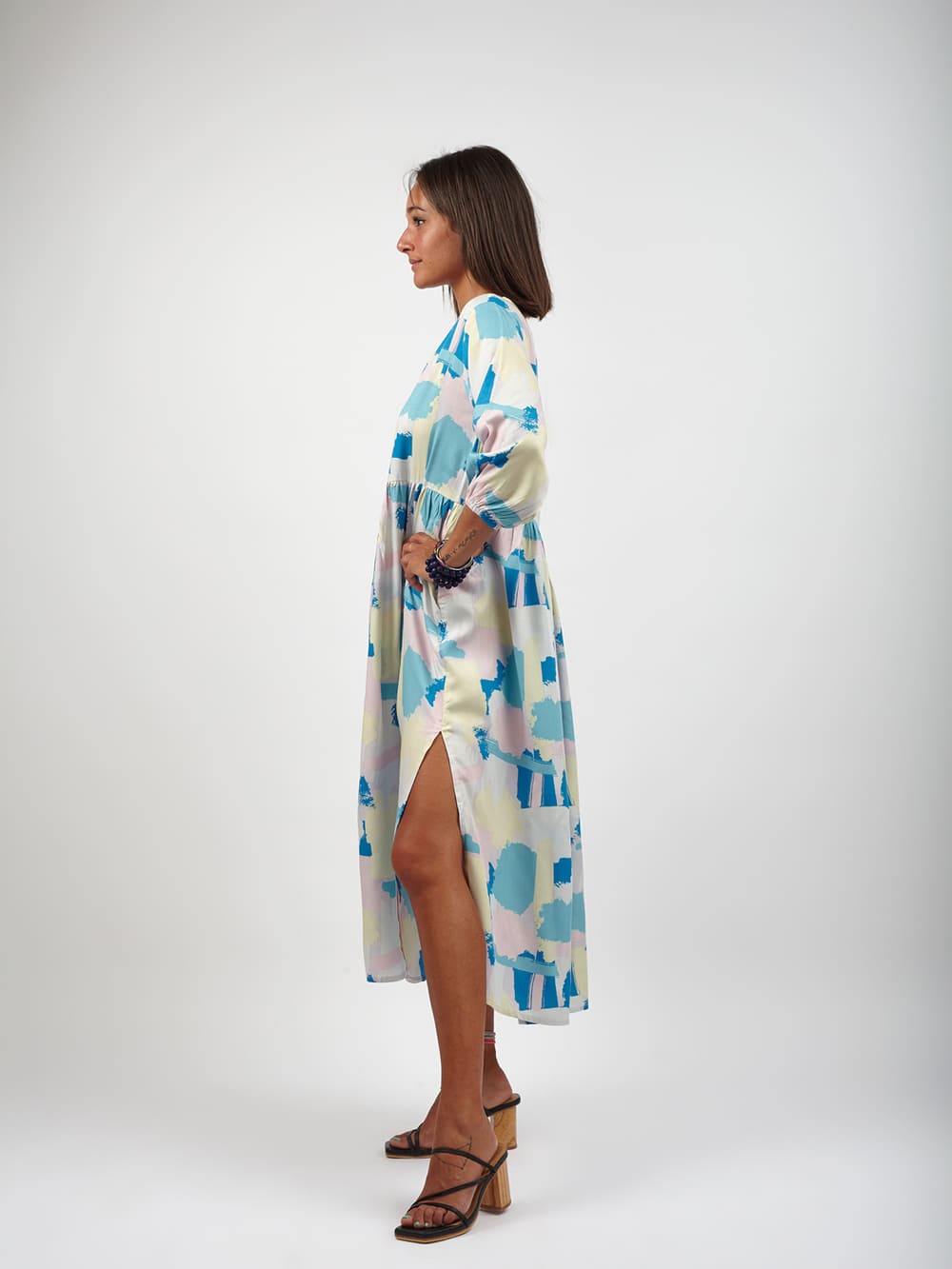 Vestito rayon midi over Matilda - multicolor - Bijondo