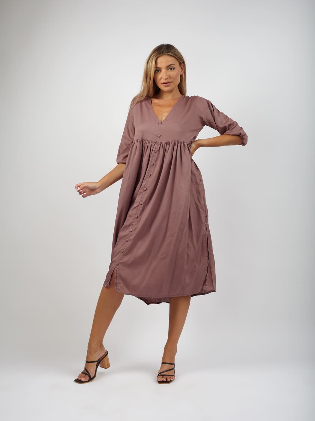 Vestito rayon midi over Matilda - lavanda - Bijondo