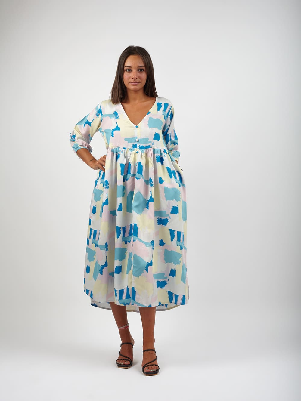 Vestito rayon midi over Matilda - multicolor - Bijondo