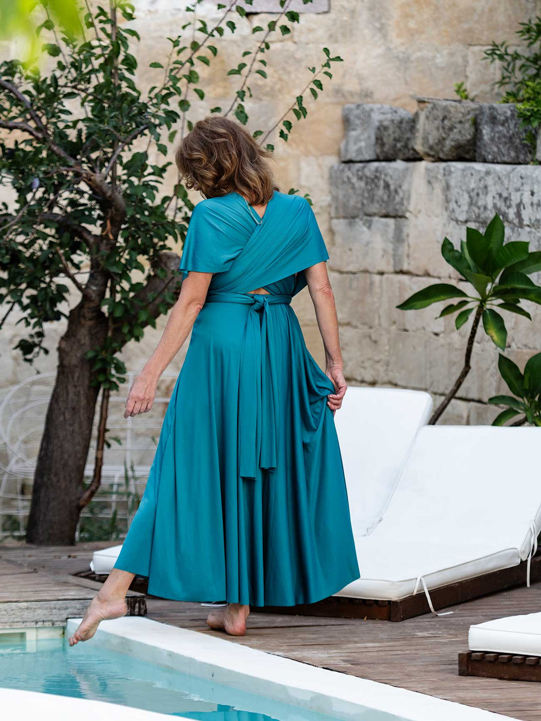 Vestito trasformabile Ayunita infinity a lunghezza caviglia-Vestito-Bijondo-Bijondo